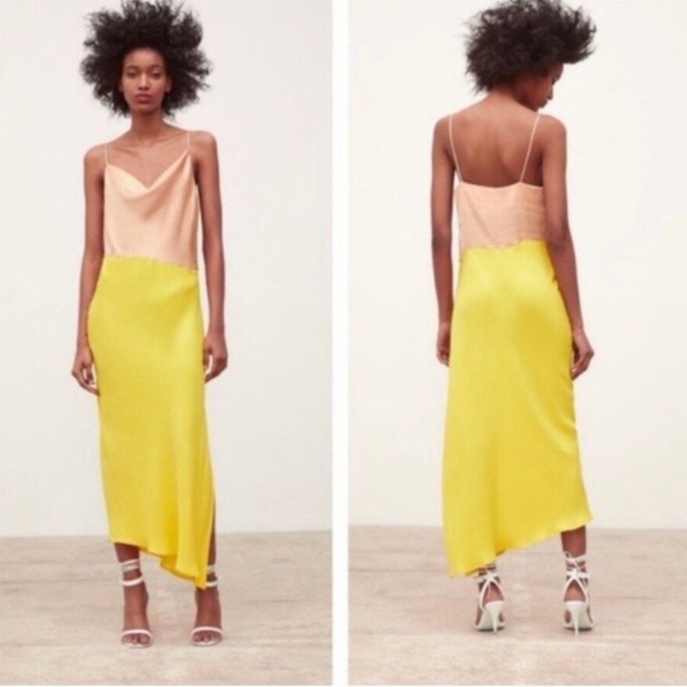 Zara Color Block Slip Dress - Picture 5 of 10